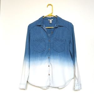 Forever 21 | Ombre Denim Chambray Long Sleeve Shirt